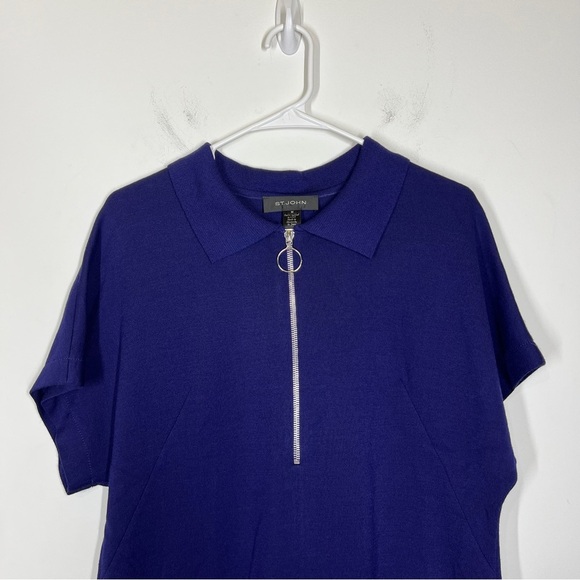 St John Wool Blend Knit Short Sleeve Sweater Size Medium - Picture 5 of 11